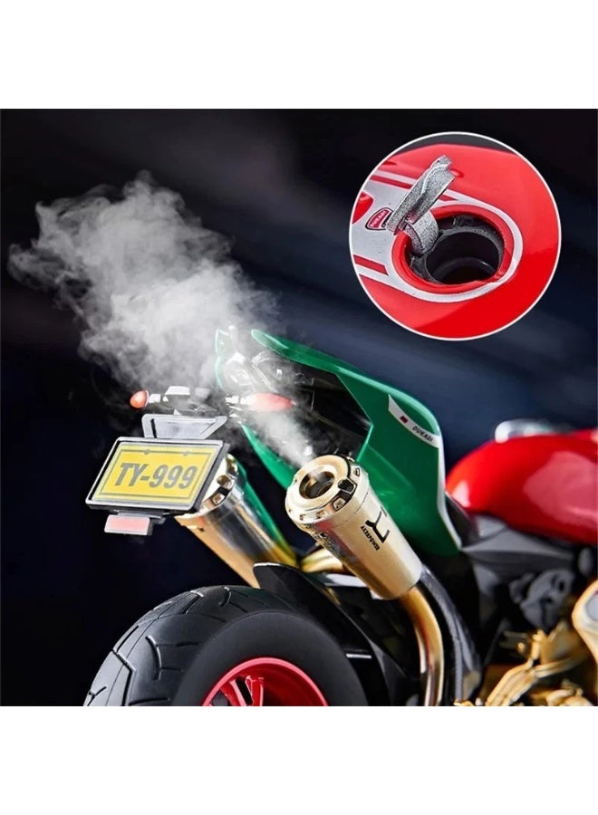Ducati Panigale 1199 Die-Cast With Helmet, Smoke And Light 1:9 Scale 8678B - Image 5